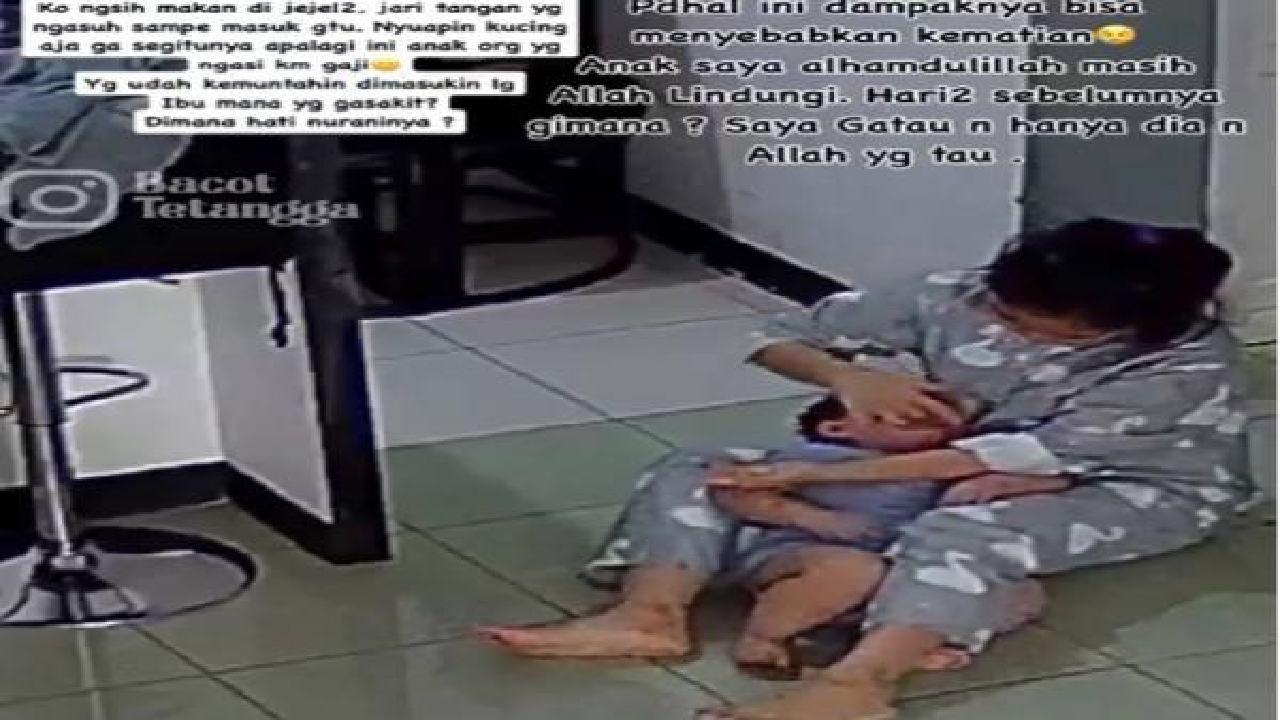 Biadab! Seorang Pengasuh Viral Usai Menganiaya Bayi Asuhannya, Sodok Paksa Makanan ke Dalam Mulut hingga Nangis