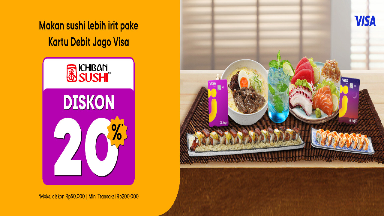 Makan di Ichibian Sushi Bisa Dapat Diskon 20 Persen, Pembayaran Khusus Bank Jago