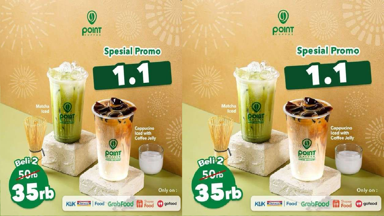 Promo Point Coffee Spesial 1.1 Hari Ini, Beli 2 Minum Seharga Rp35.000!