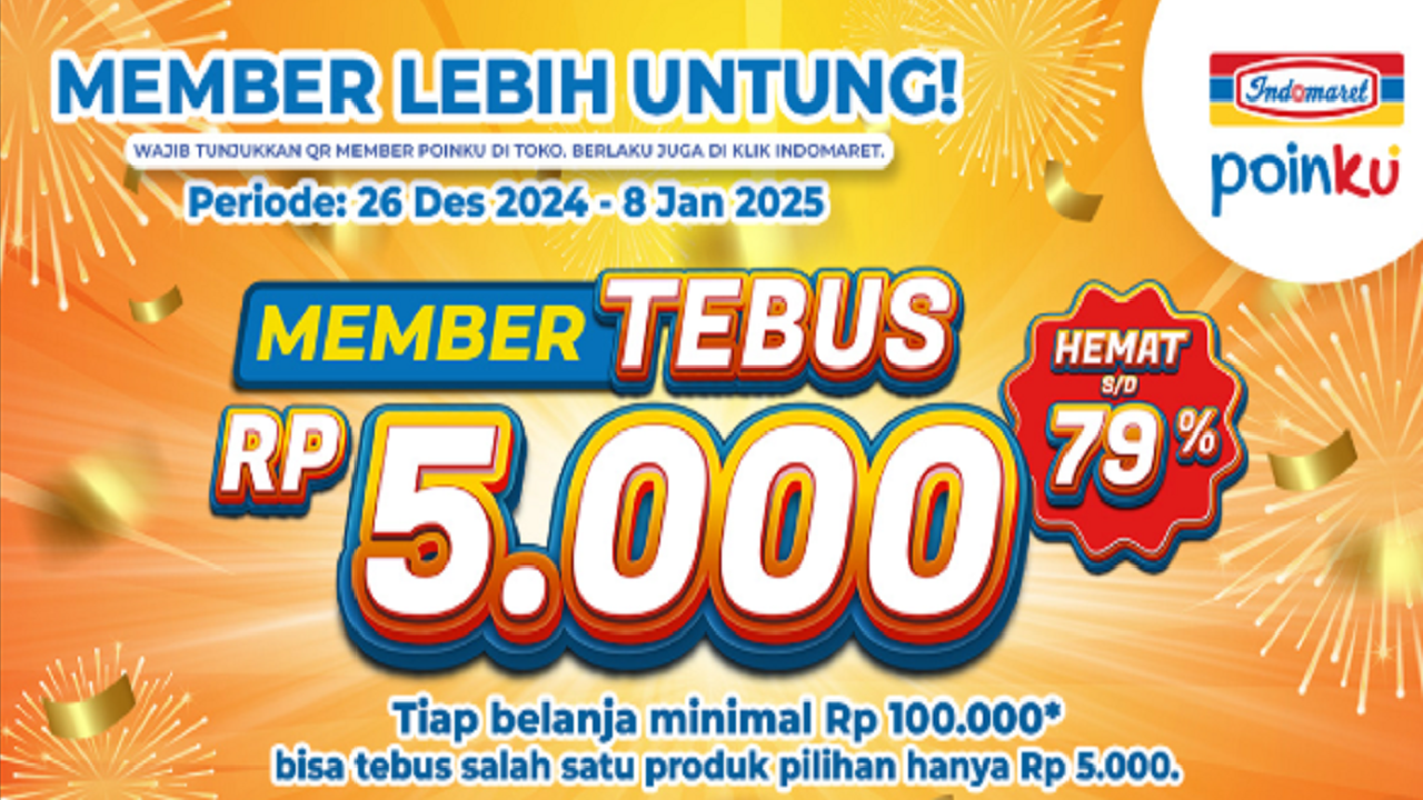 Promo Indomaret Spesial Akhir Tahun 30-31 Desember, Member Tebus Hemat Hingga 79 Persen!