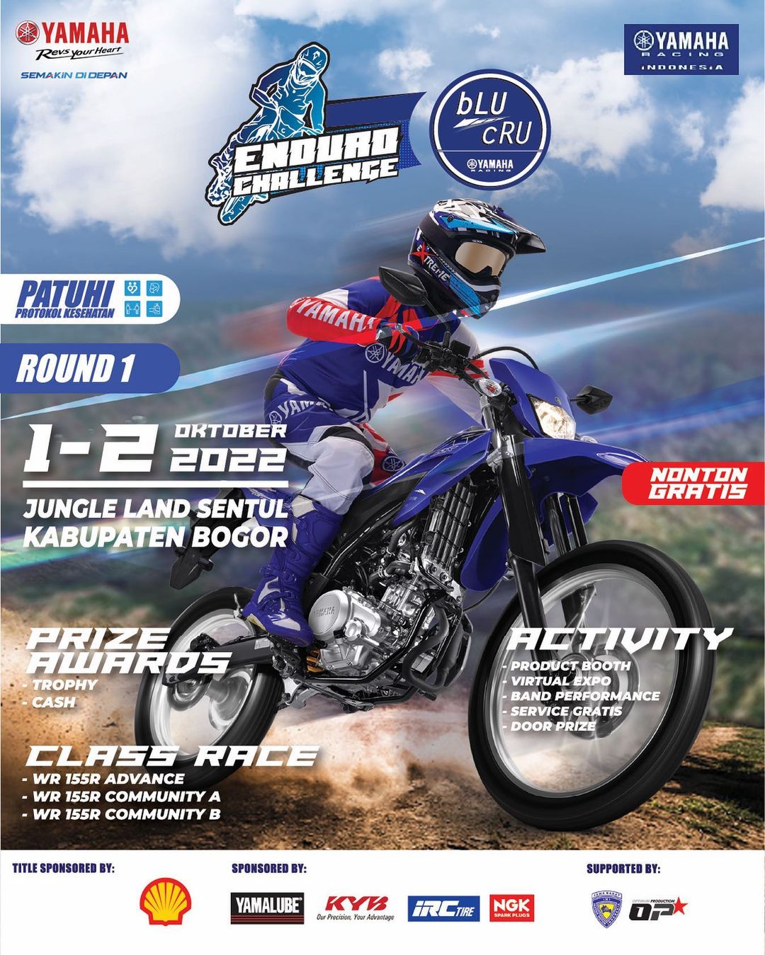 Yamaha Gelar Kompetisi SHELL bLU cRU Yamaha Enduro Challenge, Ini Jadwal Lengkapnya