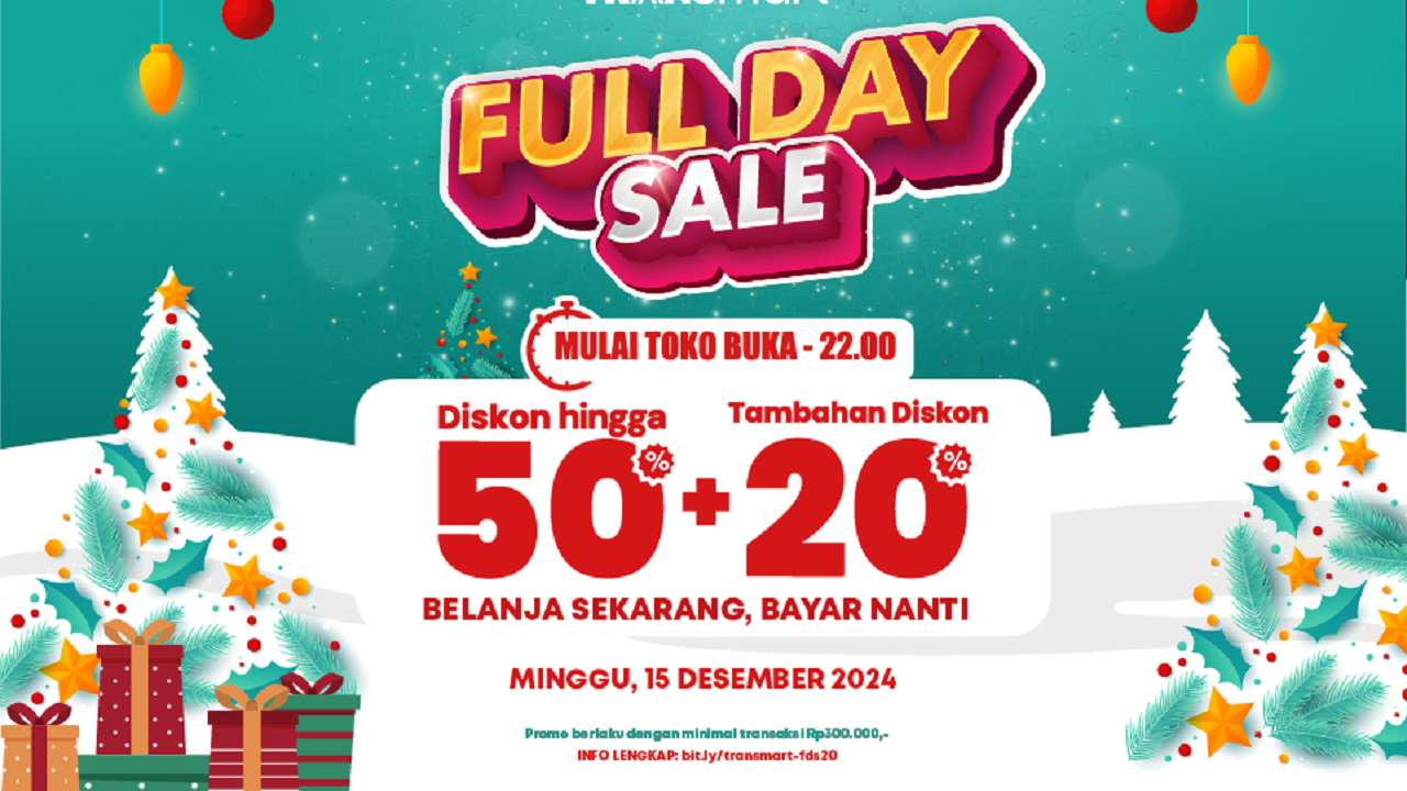 SIKAT! Transmart Promo Besar-besaran Full Day Sale Diskon 50 Persen + 20 Persen Hari Ini