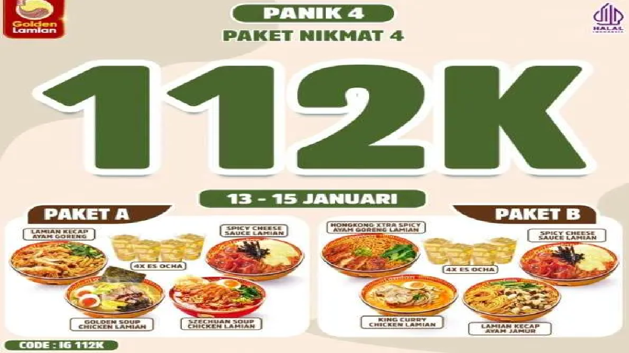 5 Promo Golden Lamian Hari Ini, Rabu 15 Januari 2025