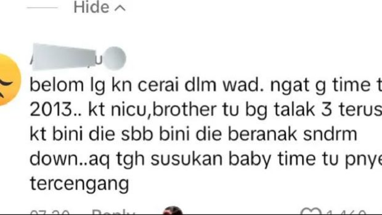 Suami Beri Talak 3 ke Istri Gegara Anaknya Berkebutuhan Khusus, Netizen: Nangis Aku Bacanya