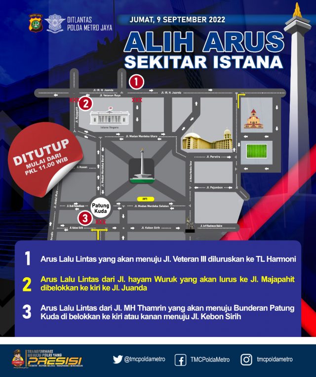 Jakarta Dikepung Demo Kenaikan BBM, Simak Rekayasa Lalu Litas dari Polda Metro Jaya Hari Ini