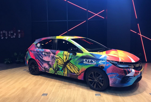 Honda City Hatchback RS Modifikasi Karya Pemenang City Hatch Art Dipajang di Dreams Cafe