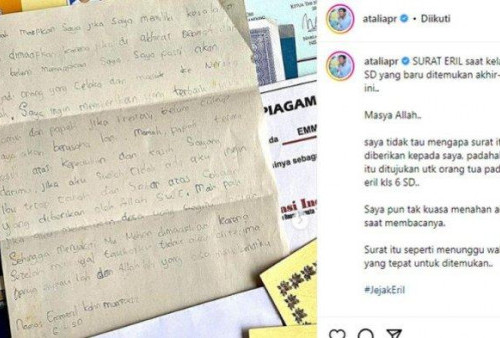 Istri Ridwan Kamil Temukan Surat Mendiang Eril saat Kelas 6 SD, Isinya Bikin Terharu!