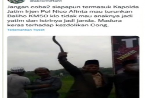 Widih.. Akun Twitter Abrormiftah1 Ancam Akan Bunuh Kapolda Jatim Jika Menurunkan Baliho KM50, Warganet Ikut Geram!