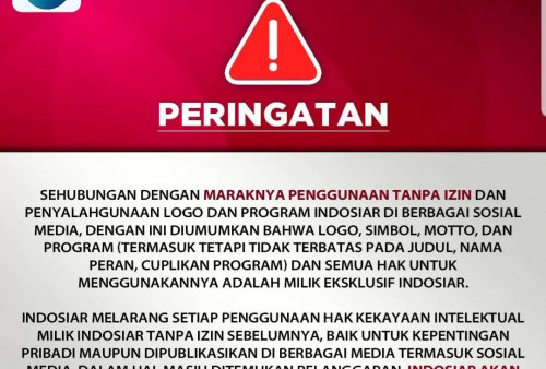 Peringatan untuk Para Content Creator! Indosiar Melarang Penyalahgunaan Logo dan Properti untuk Kebutuhan Konten!