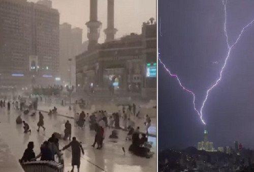 Innalillahi! Fenomena Viral Hujan Angin Kencang di Mekkah