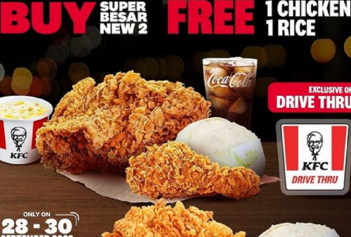 Akhir Bulan Makin Hemat dengan Promo KFC, Ada Promo Buy 1 Get 1 Khusus Drive Thru Seharga Rp48 Ribuan Aja!