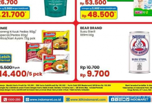 Promo JSM Indomaret Aktif Sampai 10 November 2024: Beli Bear Brand dan Indomie 5 Lebih Murah