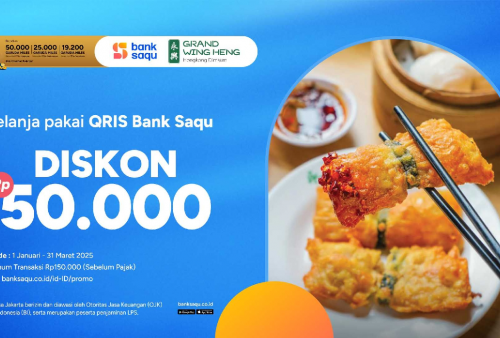 Makan Grand Wingheng Dapat Diskon Rp 50.000, Bayar Pakai QRIS Bank Saqu