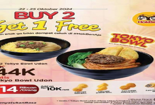 Hokben Hadirkan Promo Buy Buy 2 Get 1 Free, Makan Bertiga Cuma Rp 44 ribuan Spesial Dine In