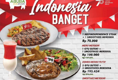 Promo ABUBA Steak Spesial HUT Kemerdekaan RI Ke-78, Makan Berdua Makin Hemat!!