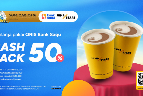 Nikmati cashback 50 Persen di Jumpstart, Pembayaran Khusus QRIS Bank Saqu