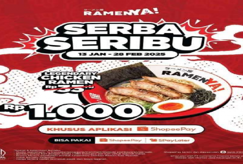 Makan Ramen Ya Cuma Bayar Rp 1.000, Khusus Pembayaran Shopeepay!