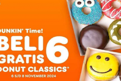 Daftar Promo Dunkin Beli 6 Donat Gratis 6 Cuy, Serbu!