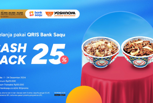 Yuk Serbu Cashback 25 Persen Yoshinoya, Aktif Sampai 24 Desember 2024