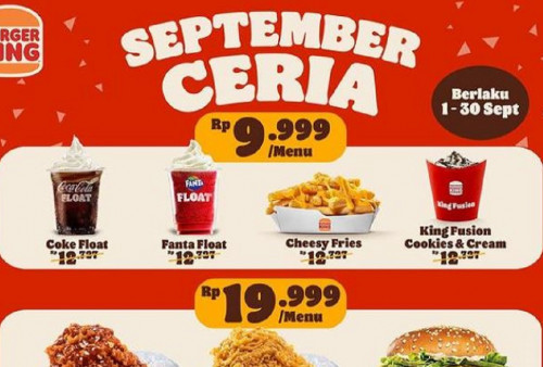 Cek Promo Burger King Spesial September Ceria, Makan Asyik Mulai Rp9.999 Doang Tiap Menu!