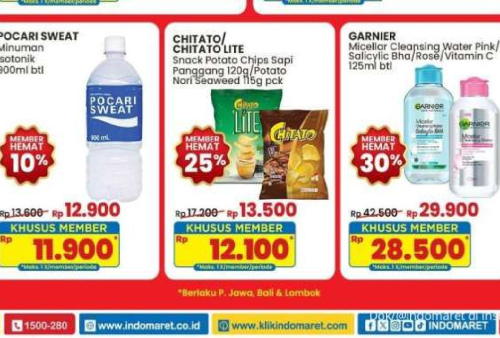 Daftar Promo Weekend JSM Indomaret Sabtu 25 Januari 2025: Garnier Micellar Water dan Pocari Sweat Ada Harga Hemat