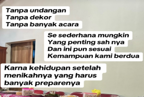 Viral Pengantin Curhat Gelar Pernikahan Sederhana Tanpa Ada Dekor dan Sebar Undangan: Penting Sah!