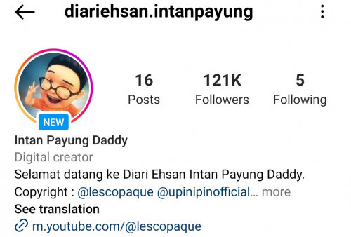 Kini Ehsan Jadi Selebgram dengan Jumlah Followers 121 Ribu di Instagram 