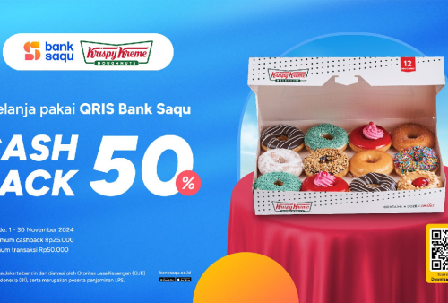 Beli Krispy Kreme Pembayarannya Pakai Bank Saqu, Bisa Dapat Cashback Hingga 50 Persen