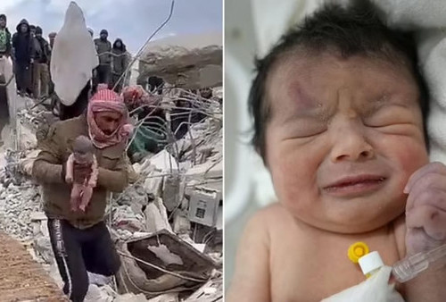 Bayi Perempuan Baru Lahir Ditemukan di Bawah Reruntuhan Gempa