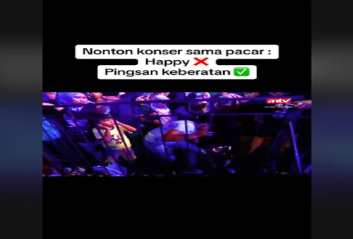 Viral! Seorang Pria Mendadak Pingsan Saat Gendong Pacarnya Saat Nonton Konser