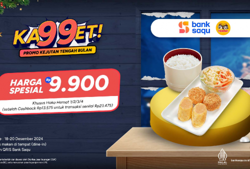 Cuma Rp 9.900! Makan Hemat Hokben Khusus Pembayaran Via QRIS Bank Saqu