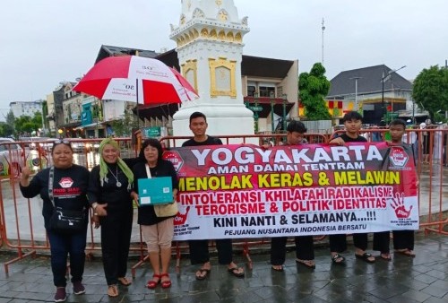 Suarakan Melawan Intoleransi Khilafah Radikalisme Terorisme & Politik Identitas, PNIB Gelar Aksi di Depan Tugu Yogyakarta