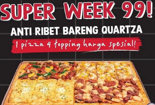 Promo Pizza Hut Periode 4-12 September 2023, Beli Pizza Quartza 4 Topping Cuma Bayar Rp99.000 Aja!