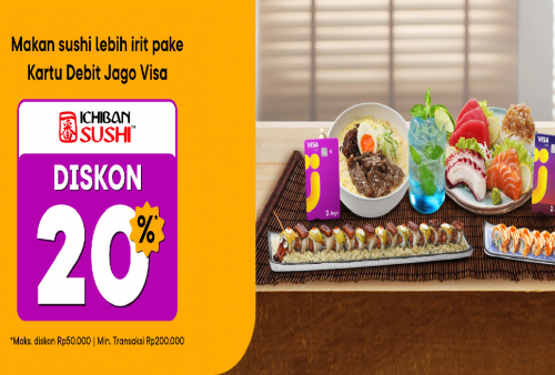 Makan di Ichibian Sushi Bisa Dapat Diskon 20 Persen, Pembayaran Khusus Bank Jago