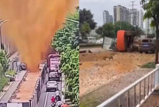 Viral! Pipa Septic Tank Meledak di Tiongkok China, Tinja Berhamburan Mengotori Pengguna Jalan